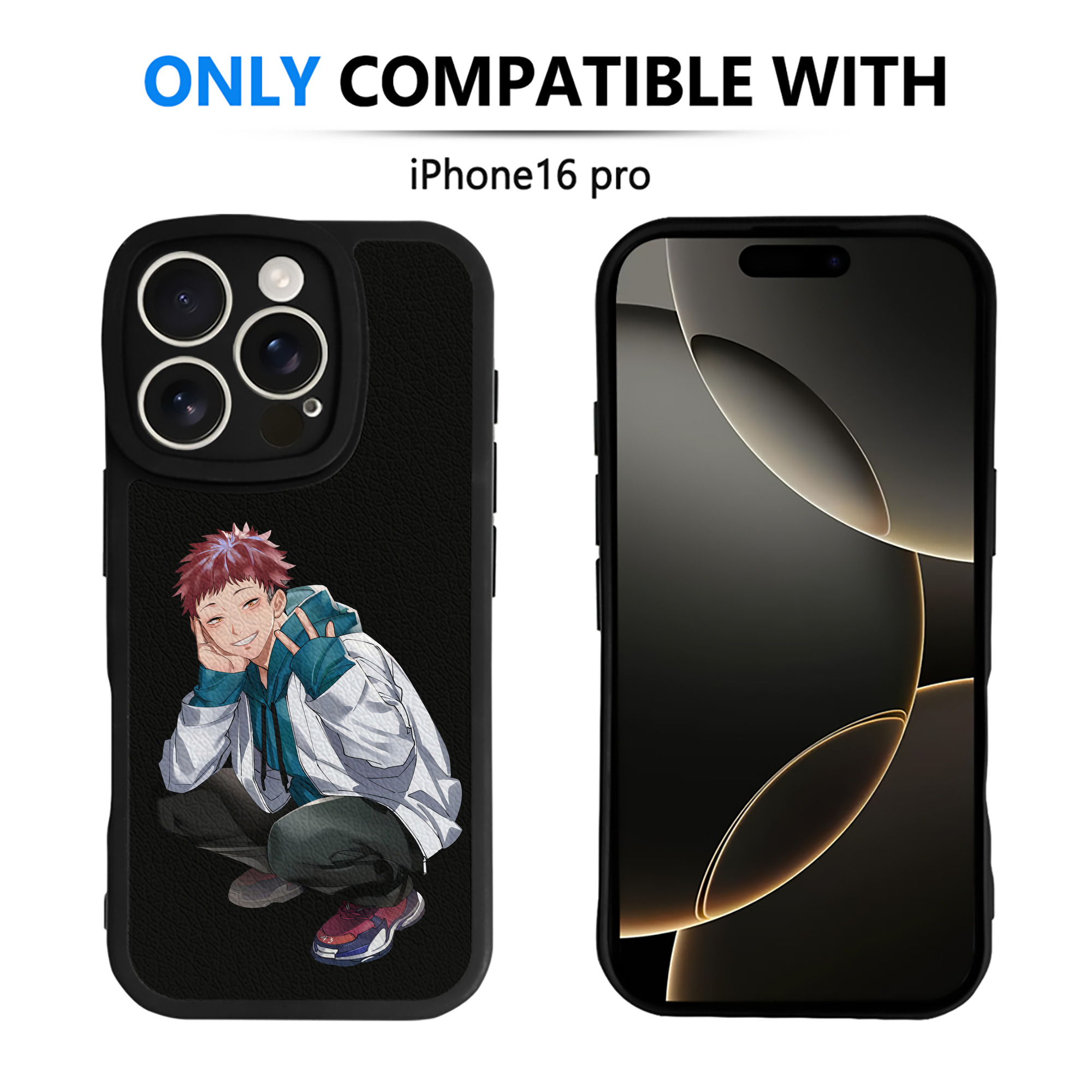 （画像用） 呪術廻戦 Jujutsu Kaisen 【iPhone 16シリーズ対応】シリコンスマホケース（レザー調） 材質：シリコン